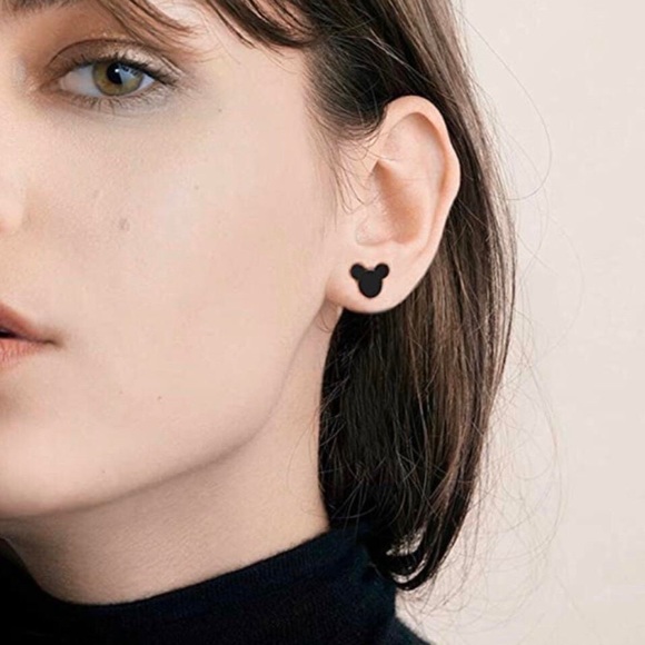 🌵4/$30 New Black Mickey Mouse Stud Earrings - Picture 2 of 2
